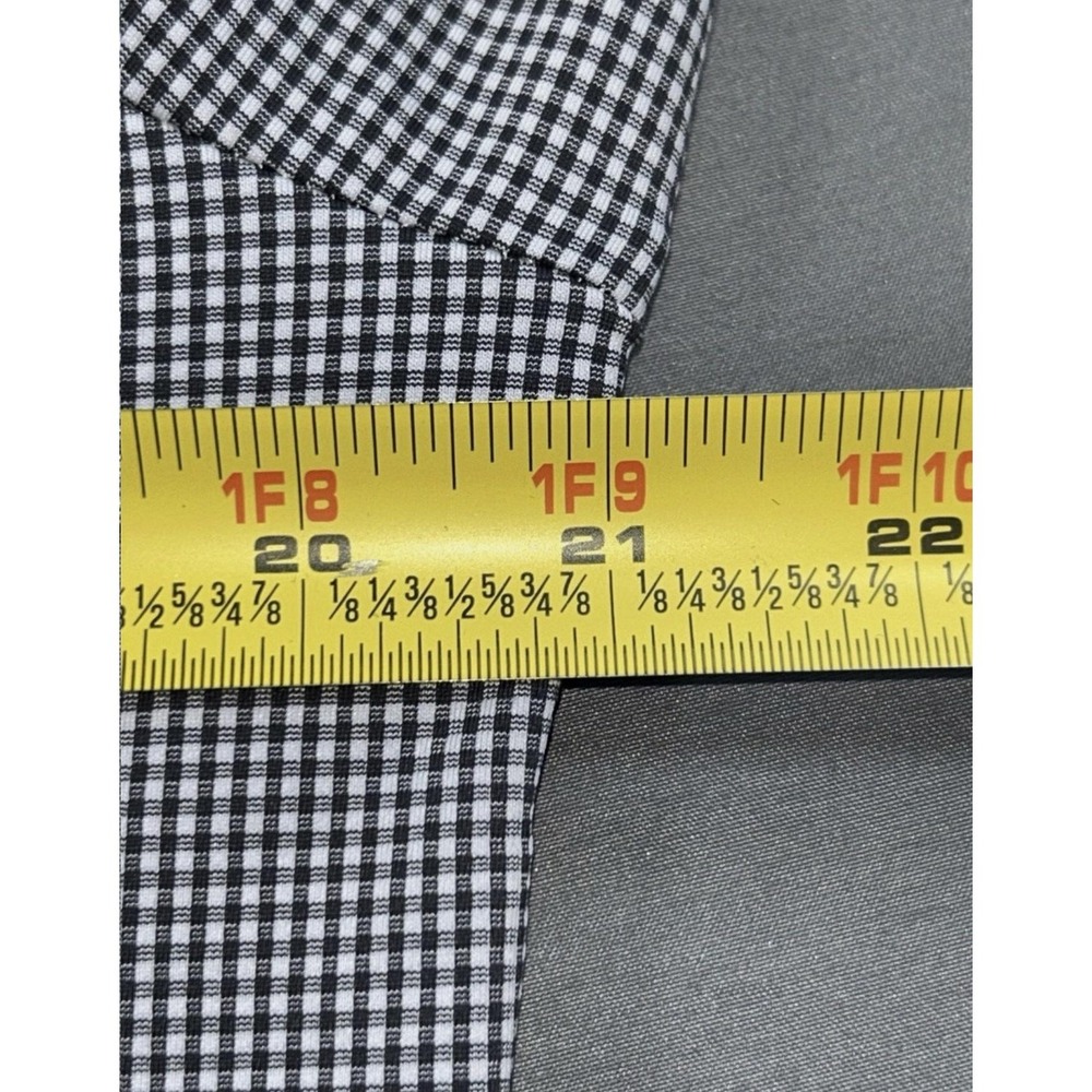 Mizzen+Main Dress Shirt Mens Large Gray Gingham Trim Fit American Made Stretch - Picture 3 of 6